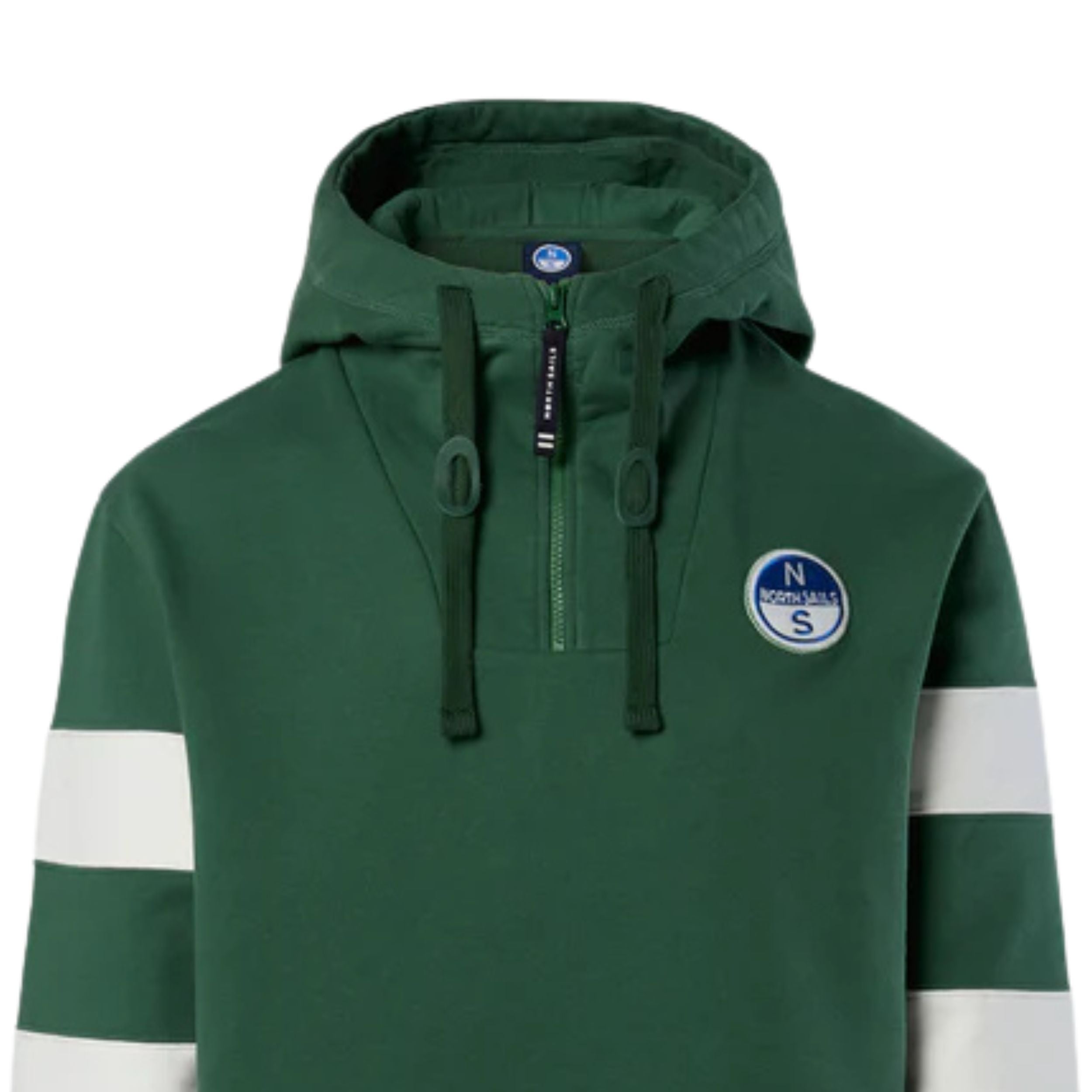 North Sails Felpa manica lunga Hoodie cappuccio full zip 691280 green