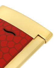 S.t.dupont Laccato Con Design Pelle Di Serpente Rosso Unisex