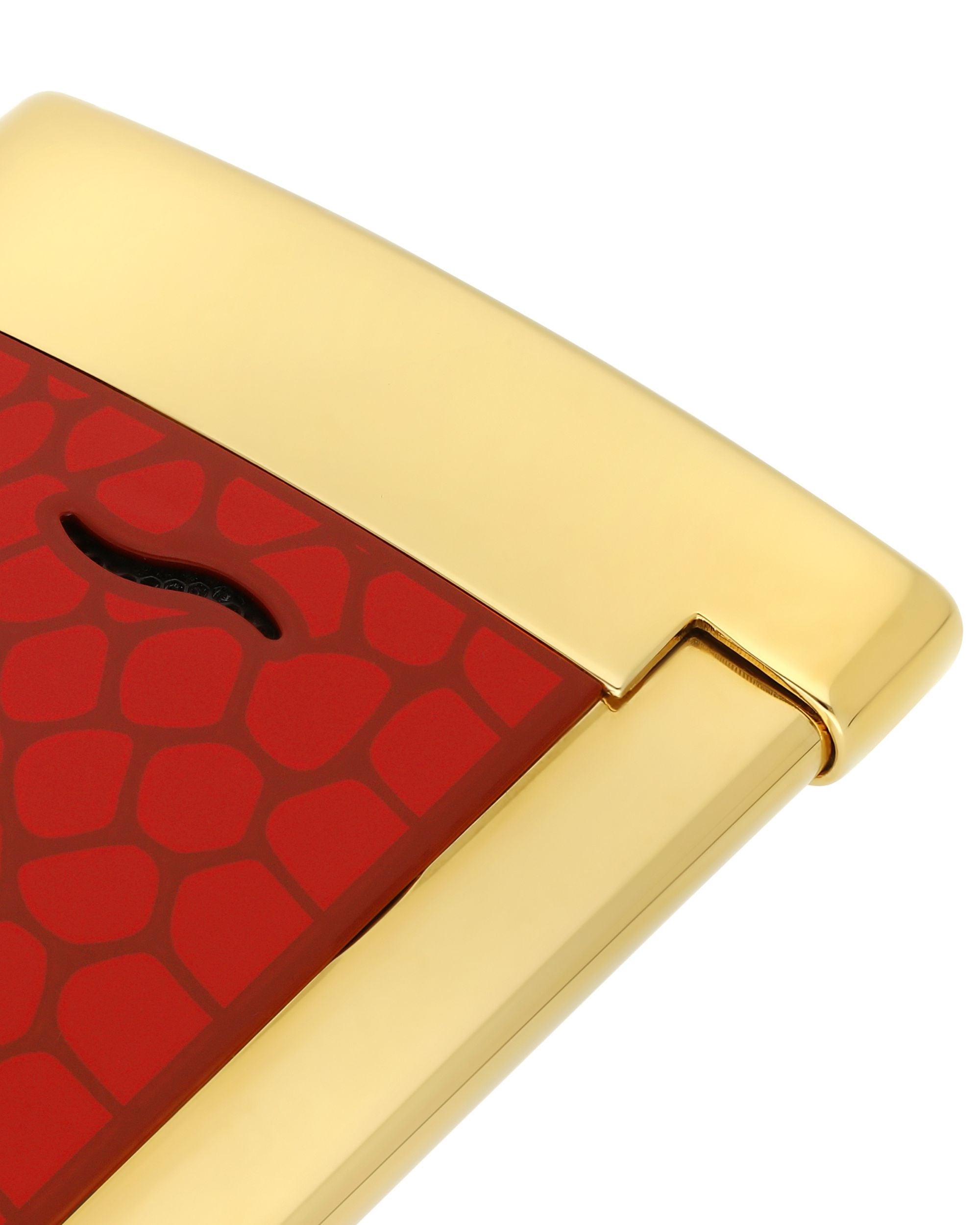 S.t.dupont Laccato Con Design Pelle Di Serpente Rosso Unisex