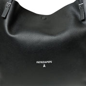 Patrizia Pepe Borsa Shopper a Mano in Pelle Nero Donna