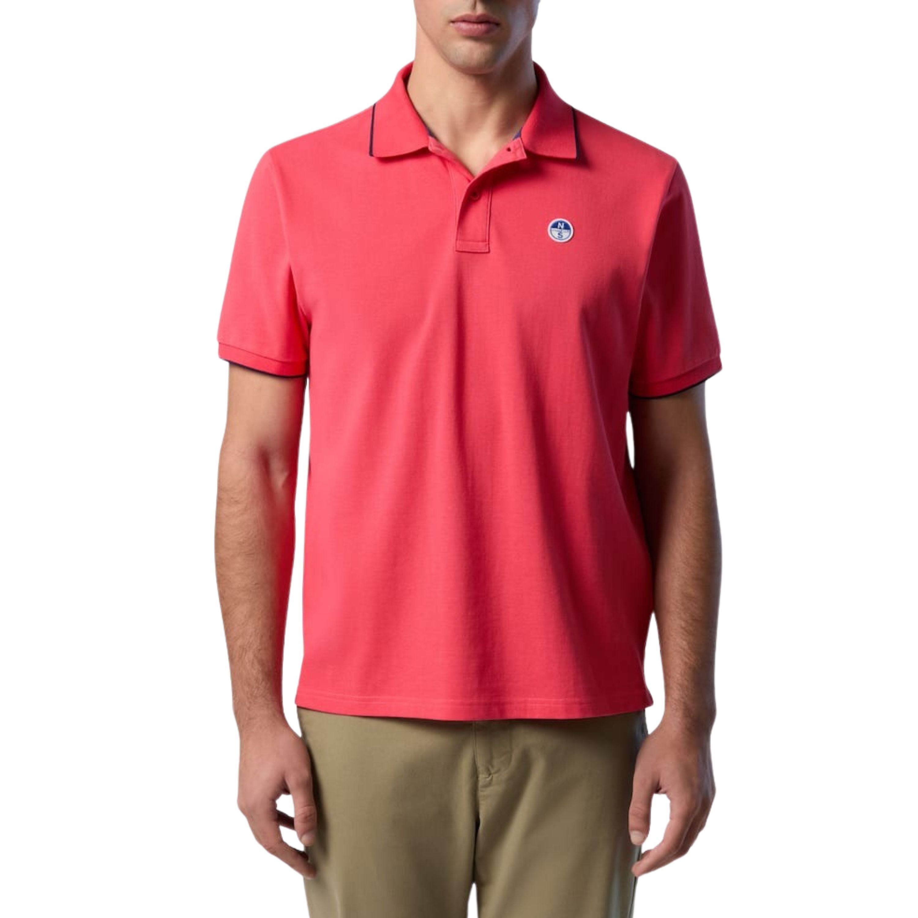 North Sails Polo maglia maglietta 692452 colletto rigato cotone biologico 0194