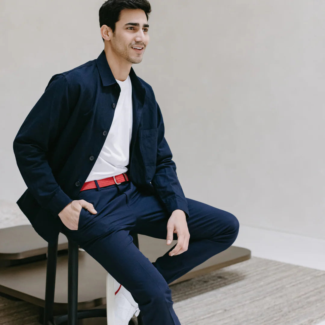 La Boucle cintura intrecciata con fibbia in metallo premium box regalo Losanna rosso