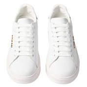 Gaelle Sneakers Scarpe Addict Tomaia in Pelle Bianco e Denim