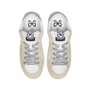 2Star Scarpe Sneakers Made in Italy artigianali Enjoy Star Pelle donna Bianco Borchie