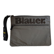 Blauer Borsa Pochette Coney Clutch Donna Uomo sling polso nylon cerato grigio silver