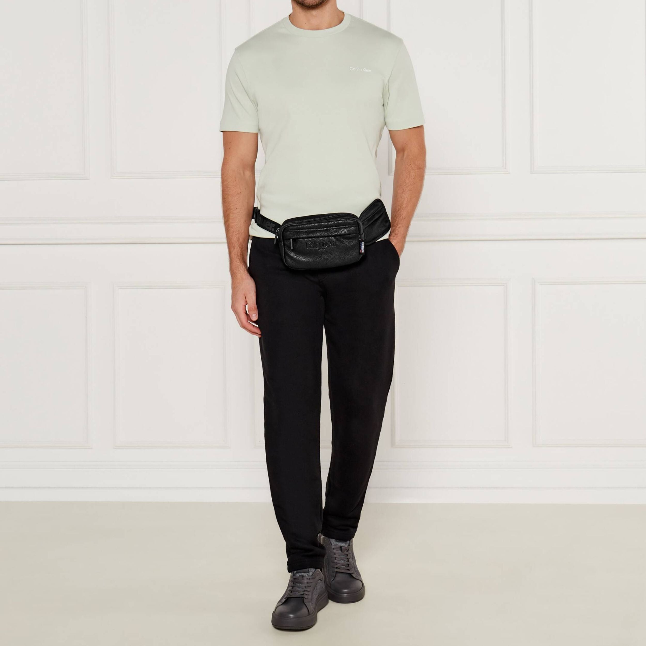 Blauer Borsello Burb Crossbody ecopelle Monospalla Bag nero