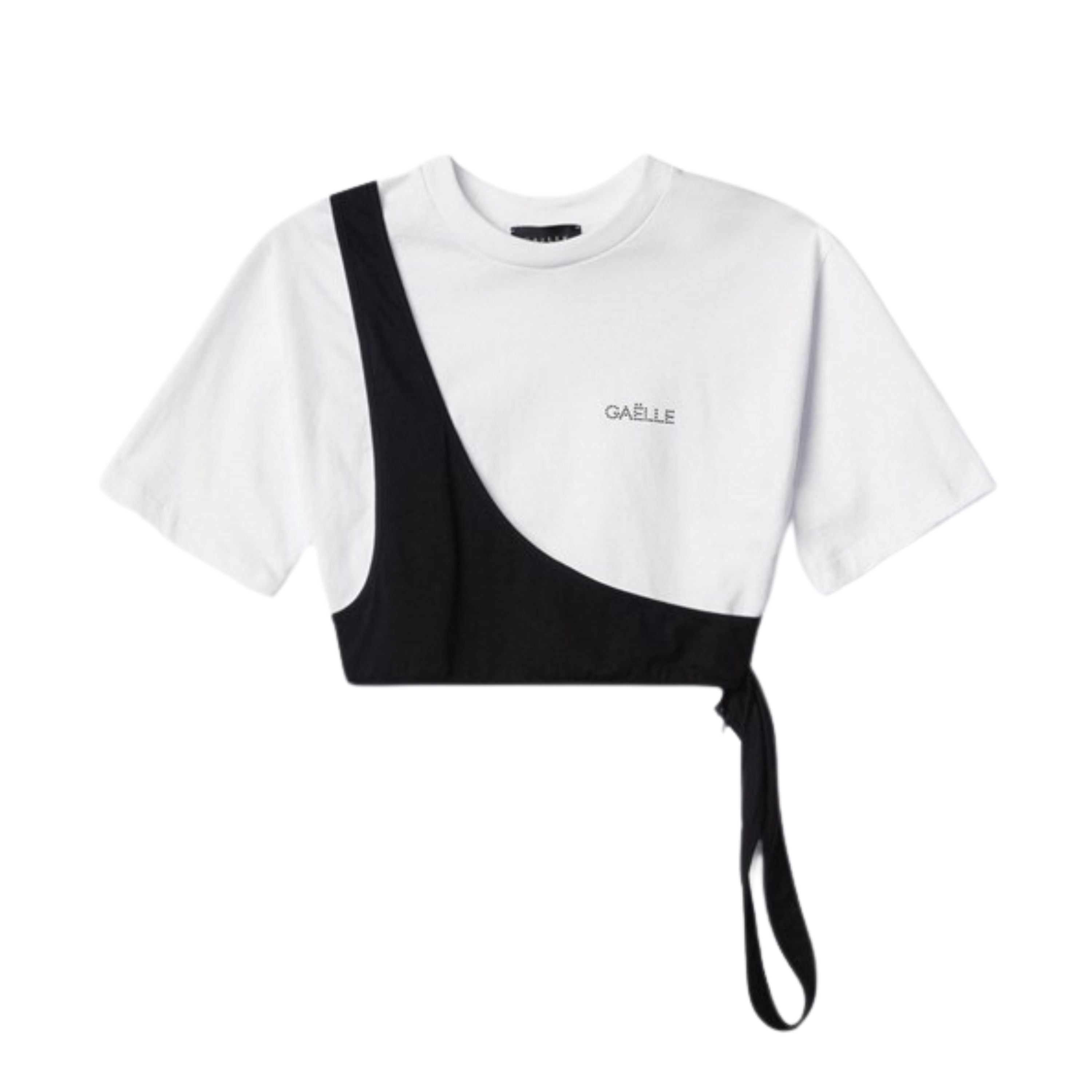 Gaelle T-Shirt crop con dettaglio monospalla jersey