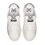 2Star Scarpe Sneakers Made in Italy artigianali Now Star Pelle Argento Bianco 4813