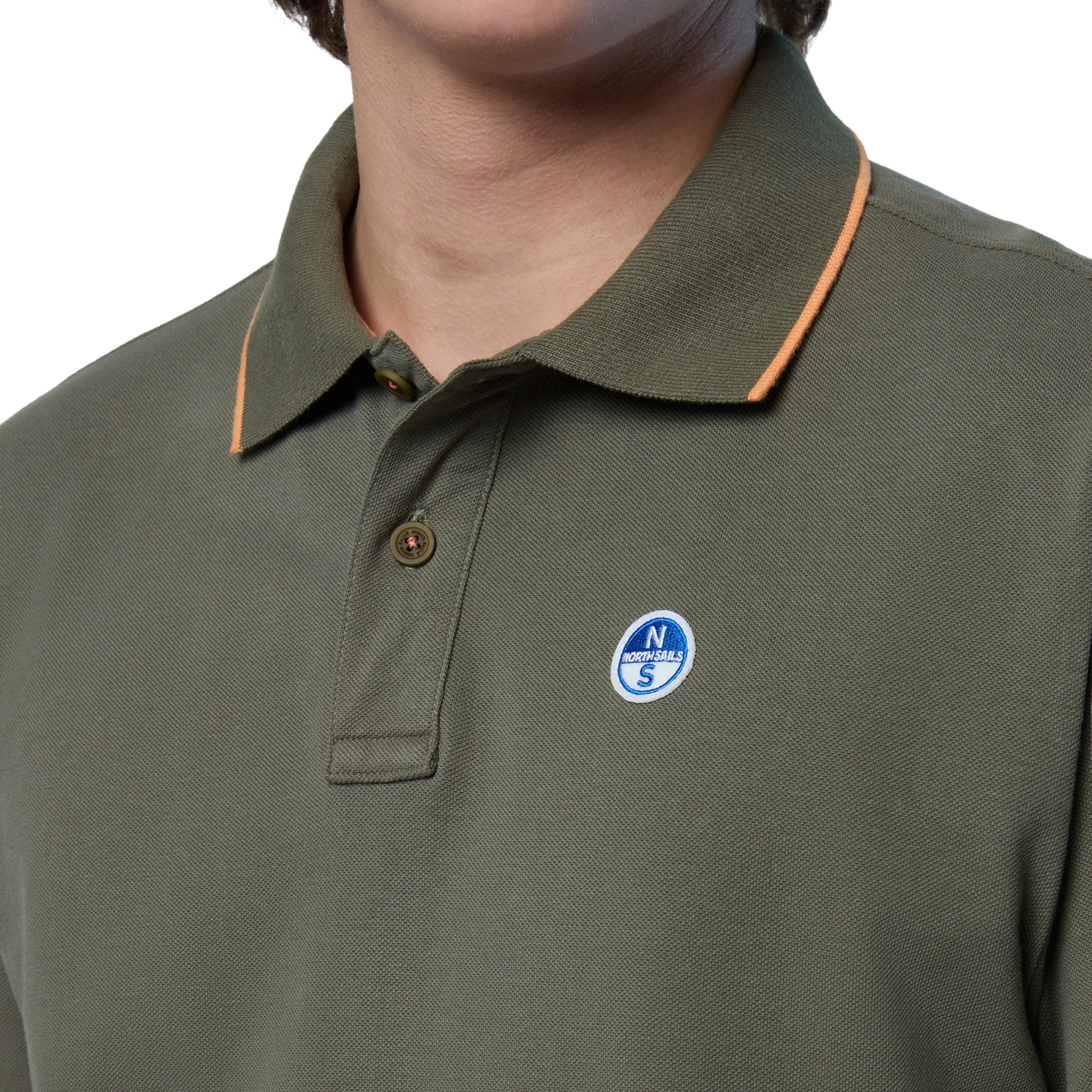 North Sails Polo maglia maglietta 692452 colletto rigato cotone biologico 0441