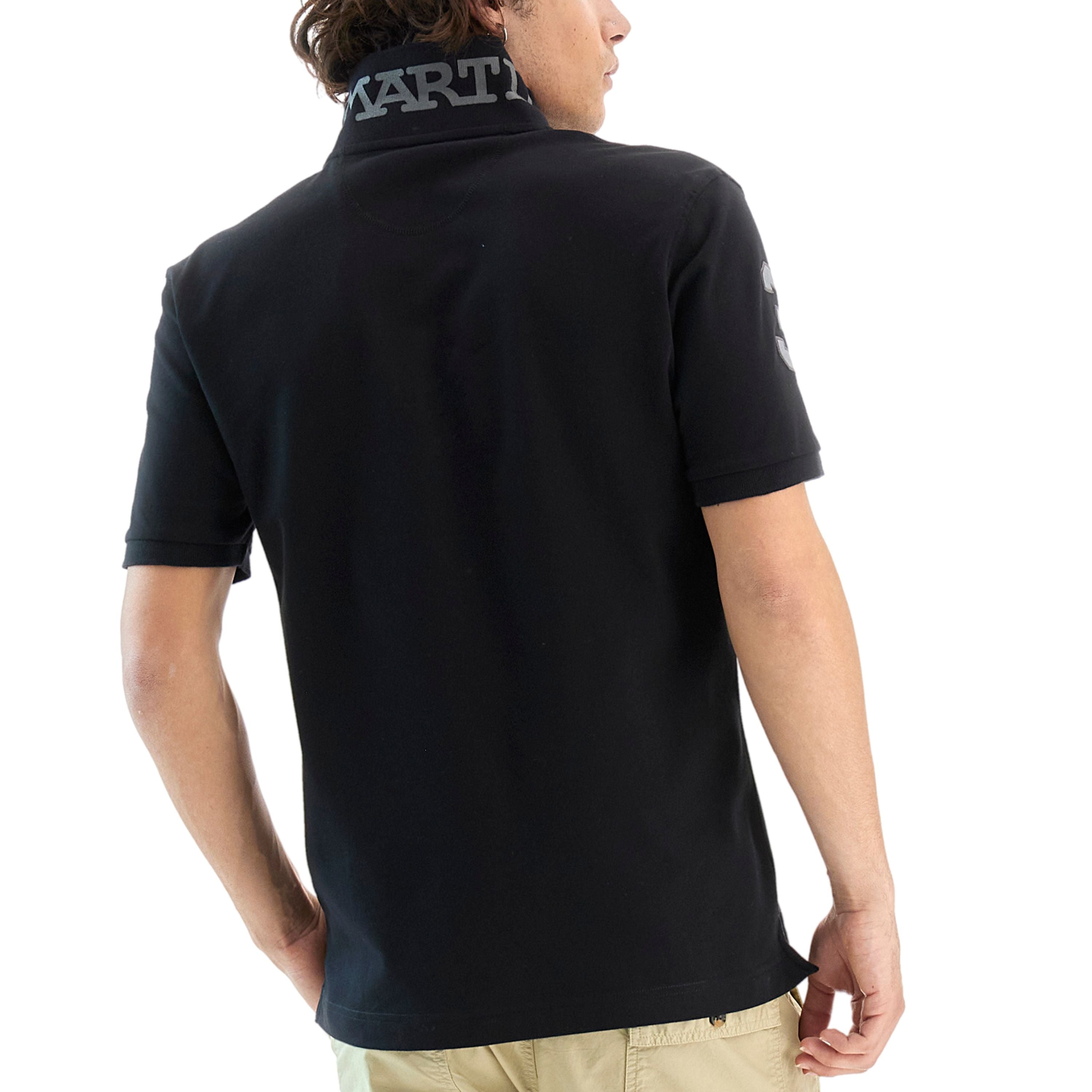 La Martina Polo Classica In Piquet stretch Regular Fit Nero uomo map300
