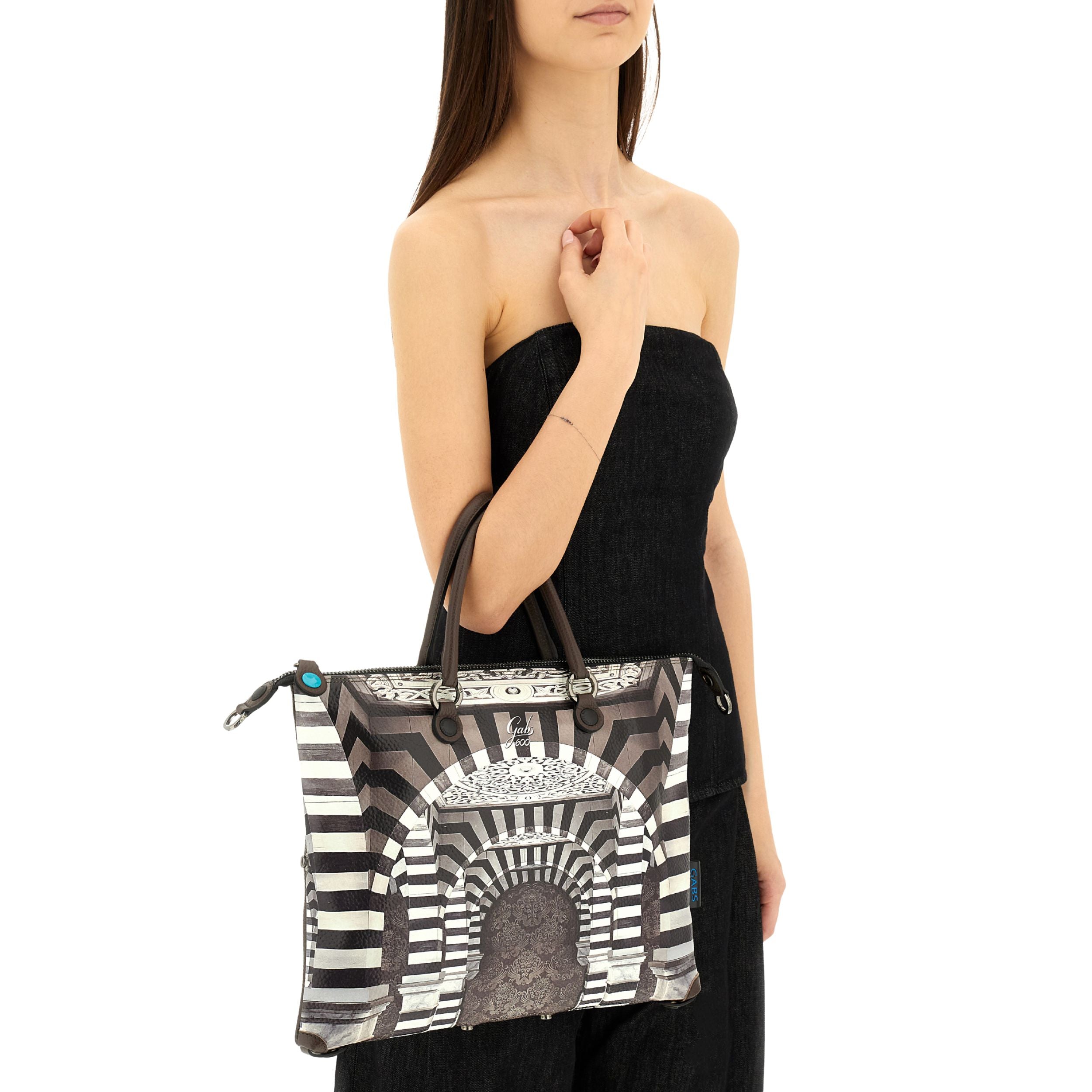 Gabs G3 Plus M Basic Borsa Zaino Trasformabile Hobo Shopper Tote Bauletto in Pelle Stampa 600