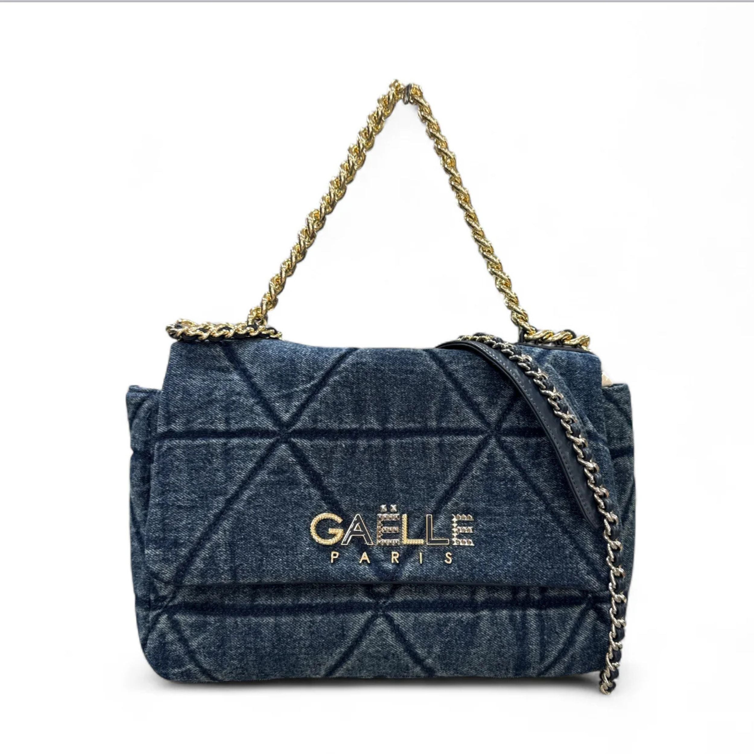 Gaelle Borsa a tracolla Denim Matelassè in Cotone Blu Donna GAACW02400