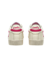 Diadora Sneakers Game L Low Waxed tomaia in Pelle Bianco Fucsia Sorbetto