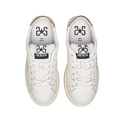 2Star Scarpe Sneakers Made in Italy artigianali Now Star Pelle Oro Bianco 4814