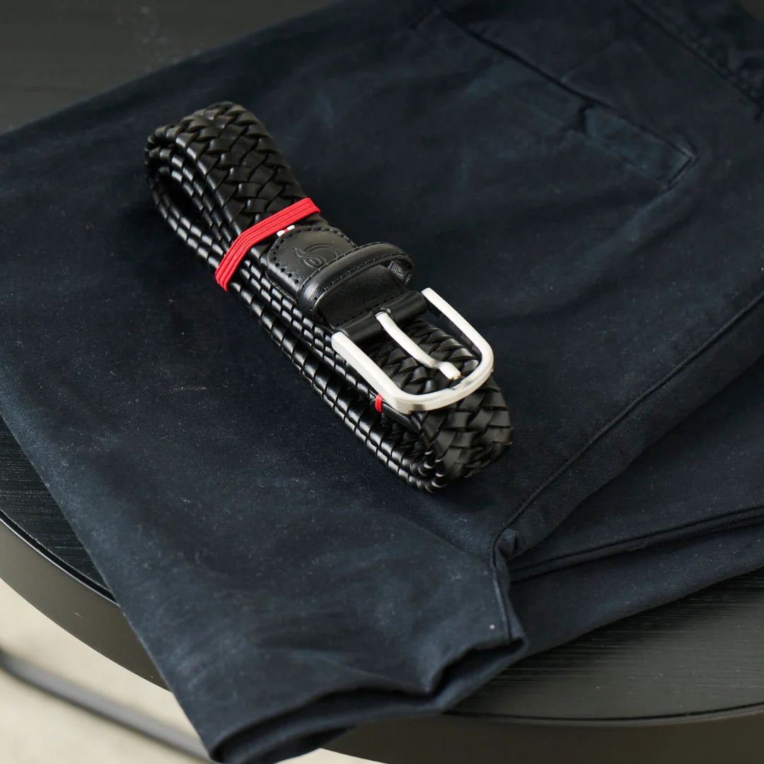 La Boucle cintura intrecciata pelle italiana intarsiata premium box regalo Milano nero