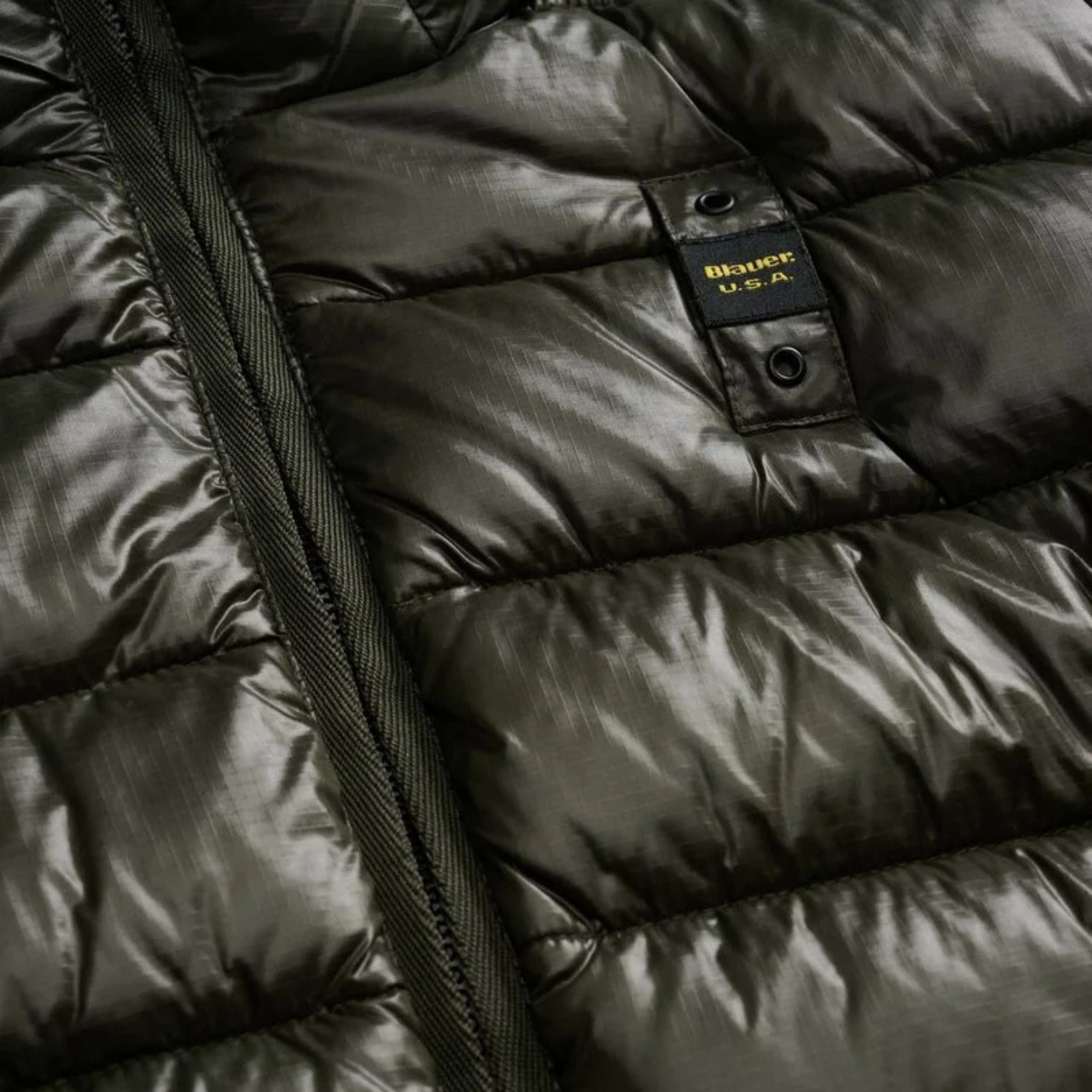 Blauer Giubbino Corto Imbottito Adams Verde Tiglio Interno Beige Uomo