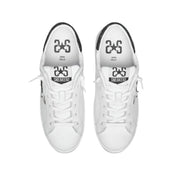 2Star Scarpe Sneakers Made in Italy artigianali PRIME STAR Pelle donna Bianco glitter nero D4898