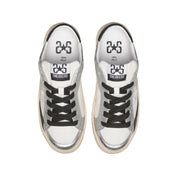 2Star Scarpe Sneakers Made in Italy artigianali Enjoy Star Pelle donna Bianco argento nero