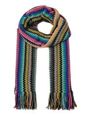 Missoni Geometric Pattern Stole Wool Blend Multicolor