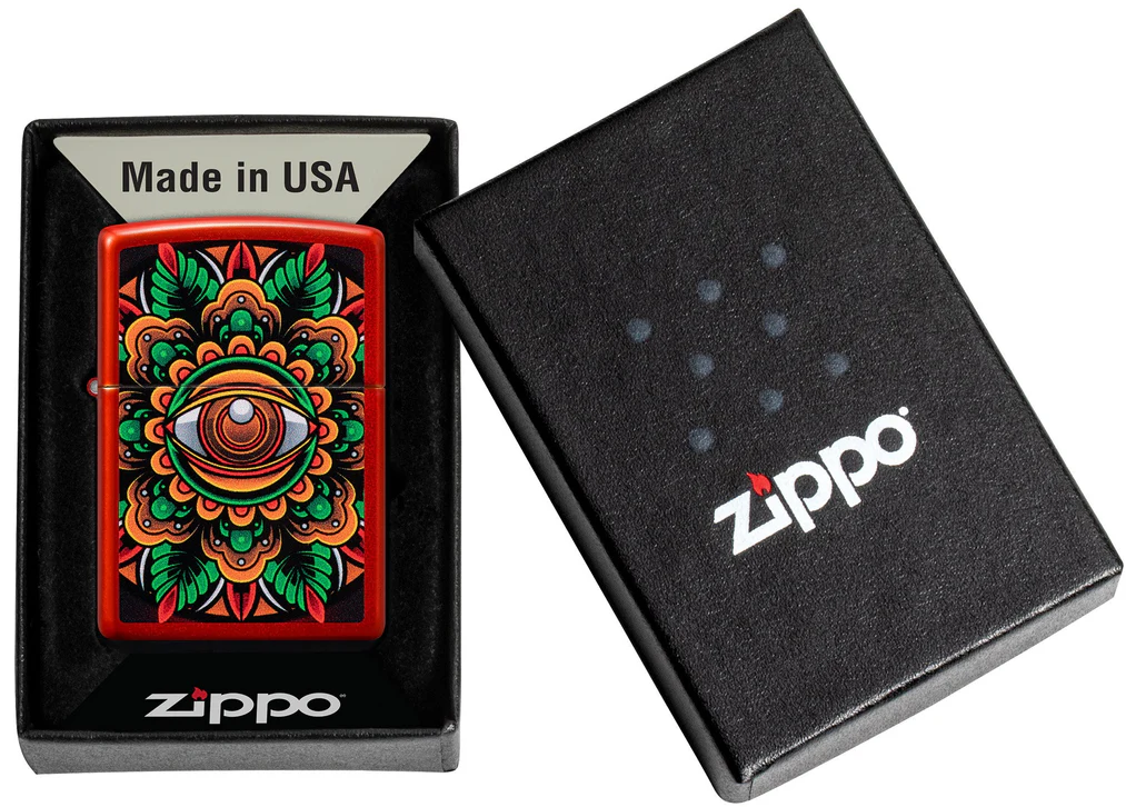 Zippo Ricaricabile Antivento Made In Usa Nel Box Regalo Rosso Unisex