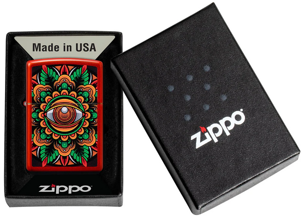 Zippo Refillable Windproof Made In Usa In Red Gift Box Unisex-2