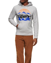 Superdry Hoodie Great Outdoors Graphic Cotone Grigio