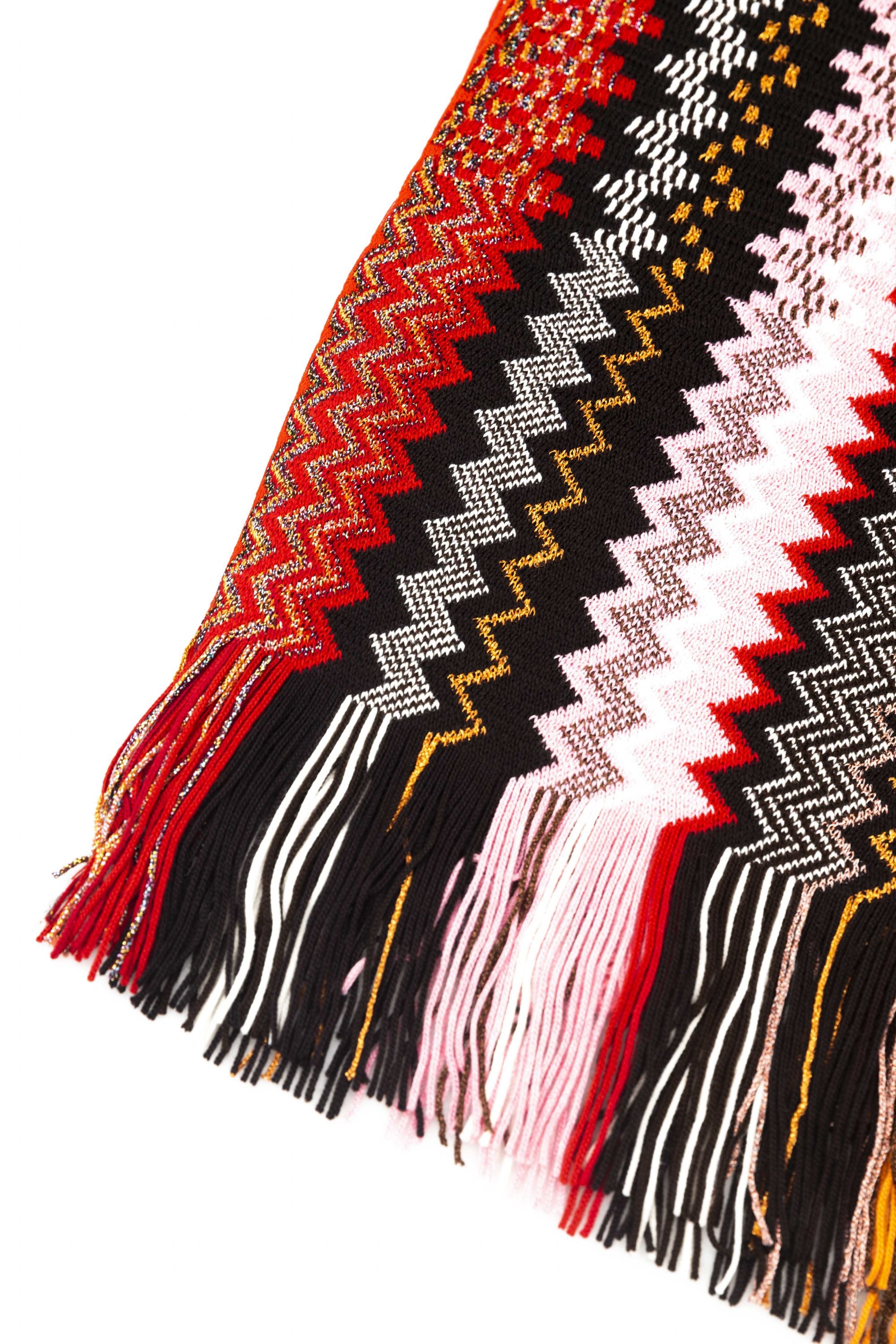 Missoni Geometric Pattern Stole Wool Blend Multicolor