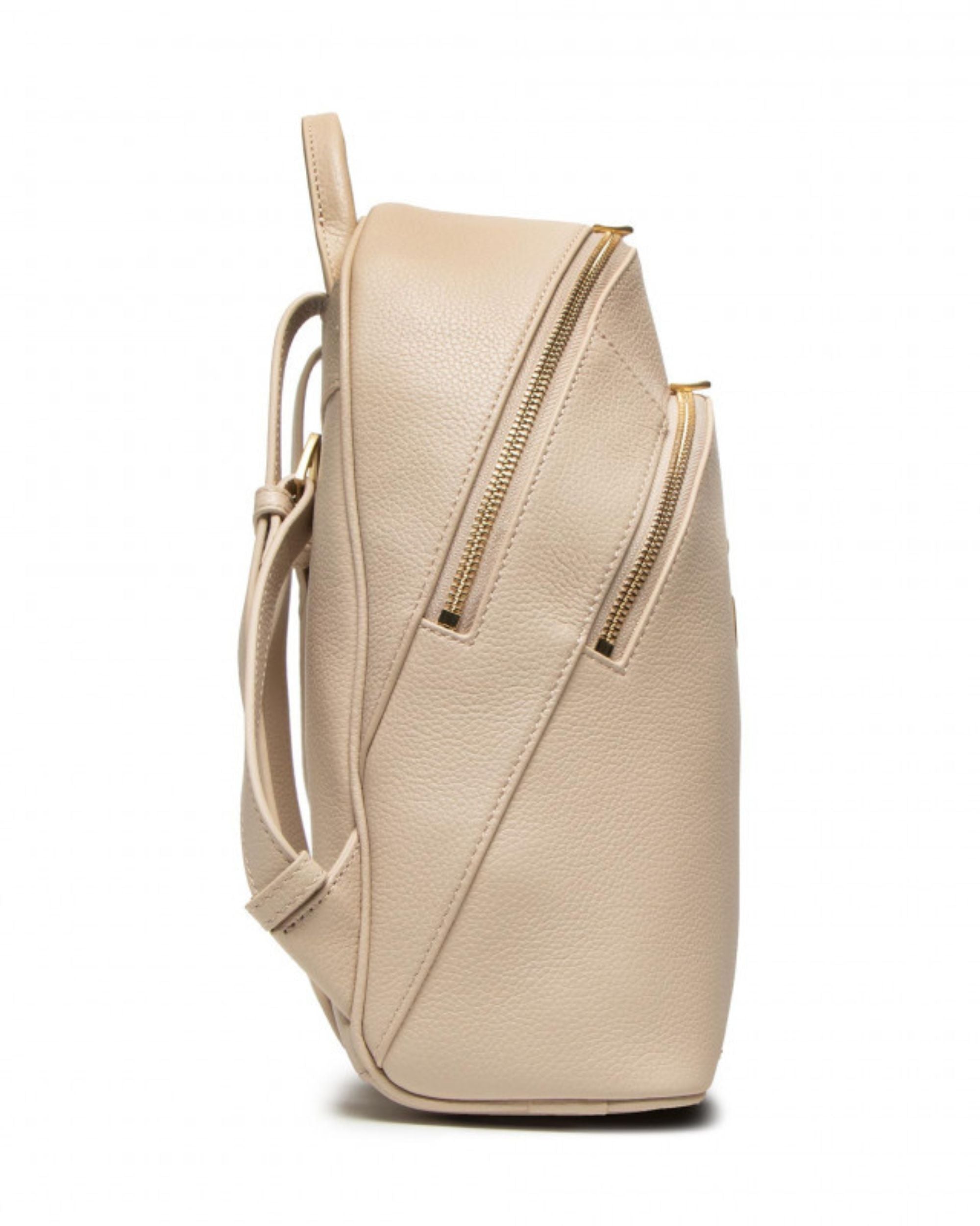 Patrizia Pepe Bag with Front Pocket and Gold Zippers White