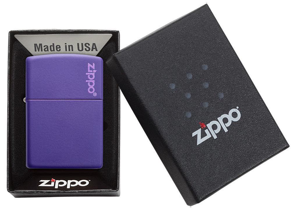 Zippo Matte With Purple Logo Unisex