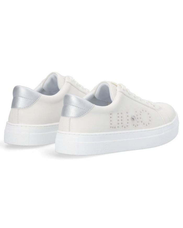 Liu Jo Sneakers Alicia 506 Pelle Bianco con Dettaglio Metallic 2