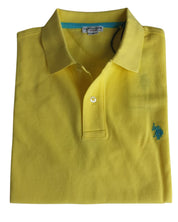 US Polo Assn. T-shirt Logo Front and Back Cotton Yellow