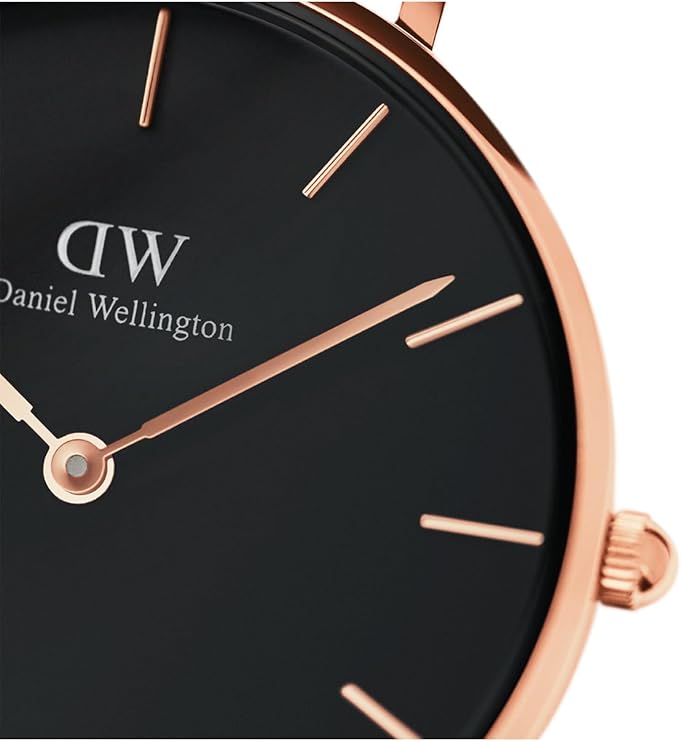 Daniel Wellington orologio petite 28mm 316L cinturino cornwall nero rose gold