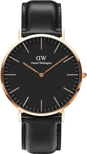 Daniel Wellington orologio 36mm inox 316L sheffield nero rose gold DW00100127
