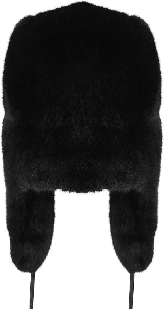 Kangol Cappello Trapper in Finta Pelliccia Sintetica Nero Unisex