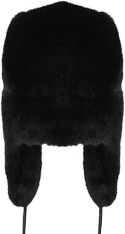 Kangol Cappello Trapper in Finta Pelliccia Sintetica Nero Unisex