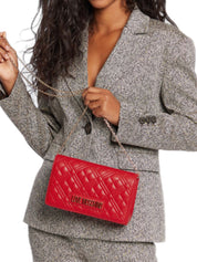 Love Moschino Quilted Evening Shoulder Bag Red