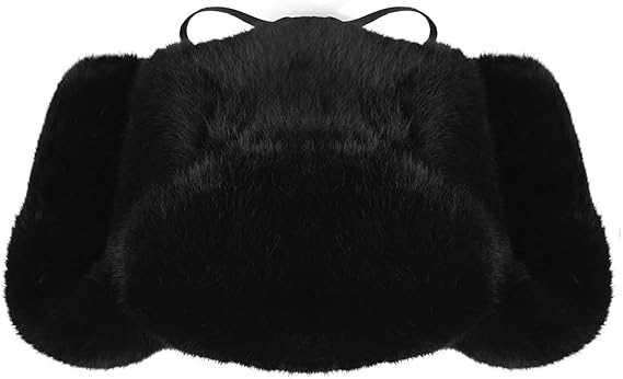 Kangol Cappello Trapper in Finta Pelliccia Sintetica Nero Unisex