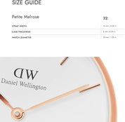 Daniel Wellington orologio 32mm inox 316L rose black melrose DW00100161