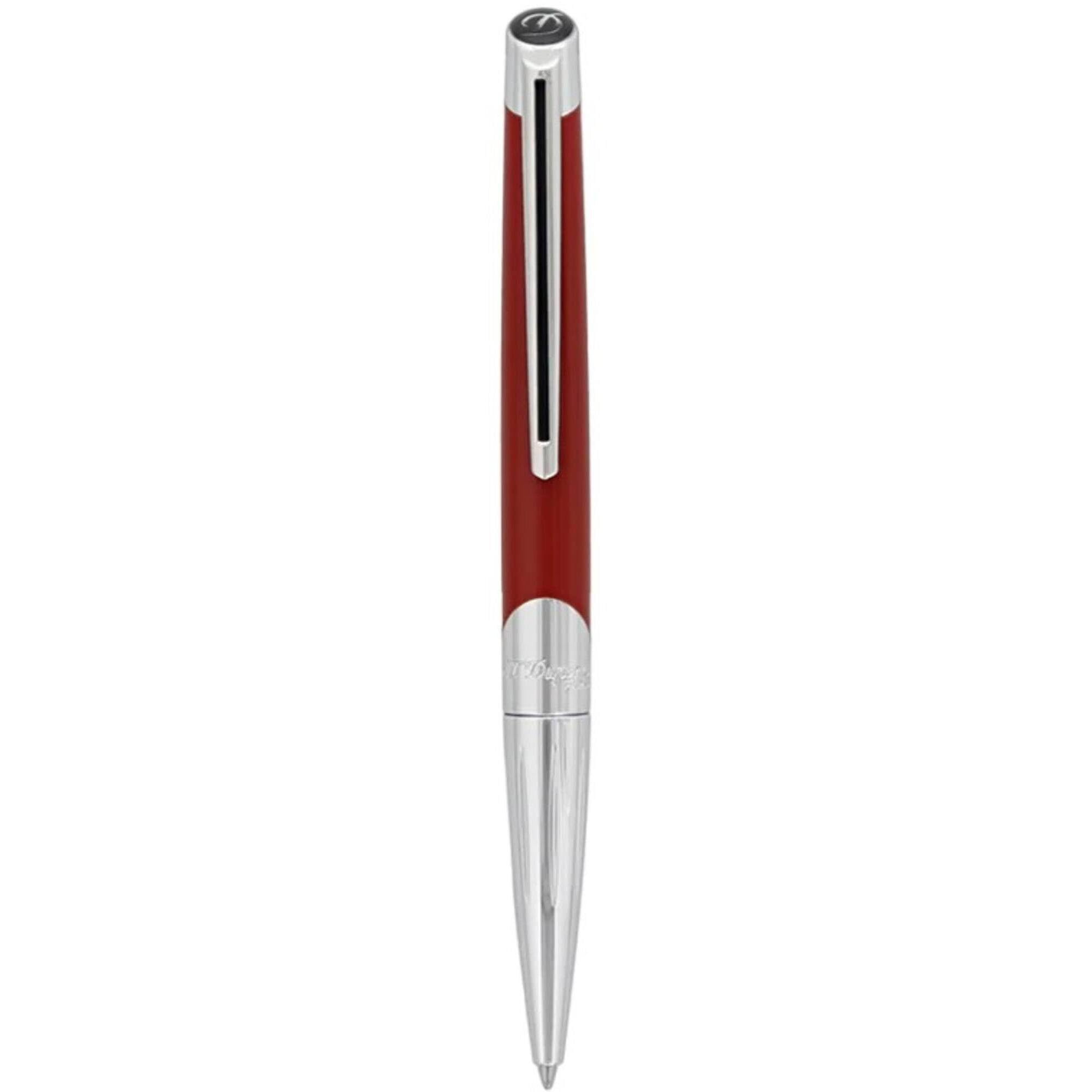 S.t.dupont Biro Penna Sfera Defi in Metallo Rosso opaco e Cromo 405739