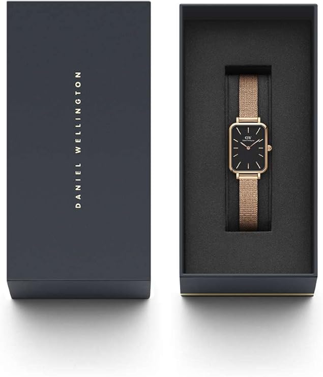 Daniel Wellington orologio quadro melrose 20x26mm inox 316L rose gold quadrante nero