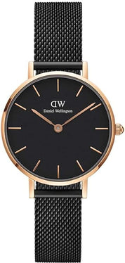 Daniel Wellington orologio petite 28mm inox 316L rose black ashfield DW00100245