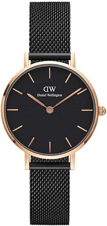 Daniel Wellington orologio petite 28mm inox 316L rose black ashfield DW00100245