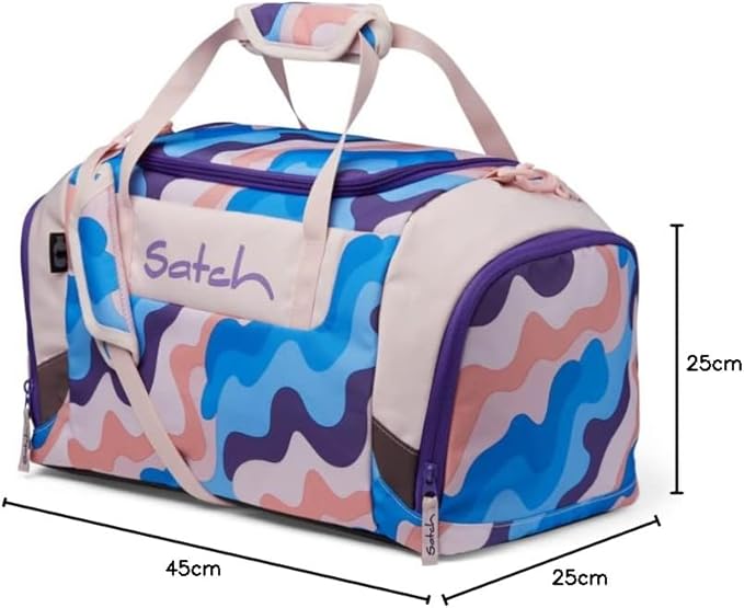 Satch Borsone Sportivo 25 Litri in Tessuto Riciclato Bianco Rosa per Bambina Unisex