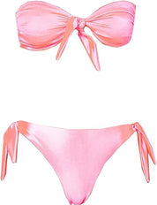 Mefui Costume da bagno Bikini a Fascia Rosa Donna