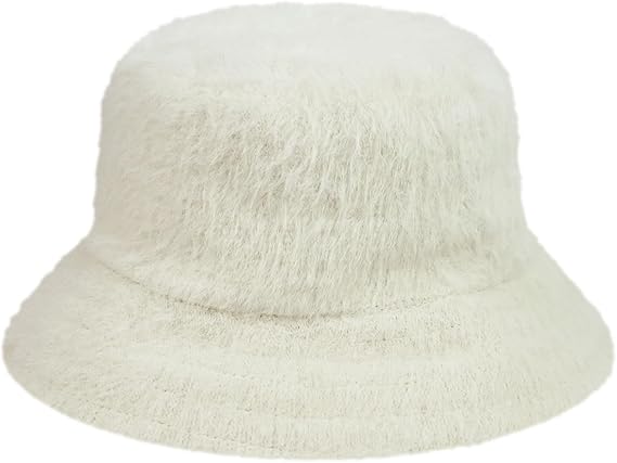 Kangol Cappello Pescatore Furgora Bucket Misto Angora Acrilico Bianco Avorio Unisex