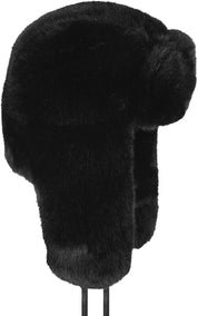 Kangol Cappello Trapper in Finta Pelliccia Sintetica Nero Unisex