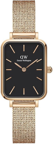 Daniel Wellington orologio quadro melrose 20x26mm inox 316L rose gold quadrante nero