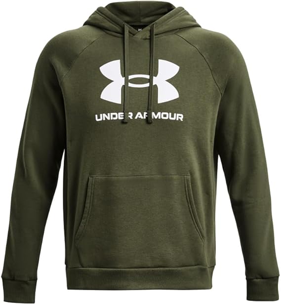Under Armour felpa con cappuccio UA Rival Fleece Logo da uomo pile misto cotone verde militare