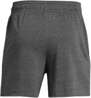 Under Armour Shorts da Allenamento UA Rival Terry 6 inches Misto Cotone Grigio Logo Bianco Unisex
