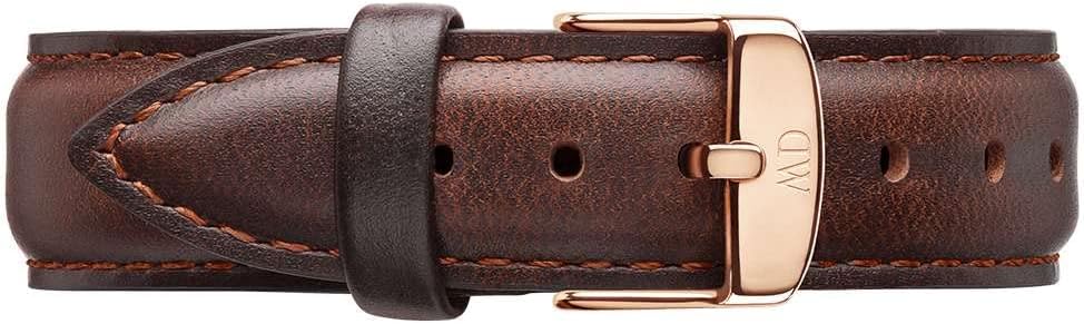 Daniel Wellington orologio classic 36mm 316L cinturino Bristol pelle marrone Rose Gold bianco